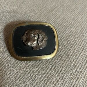 Brown and Black Decorative Dog Belt Buckle